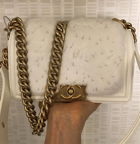 white and gold chanel boy bag|chanel boy bag gold chain.